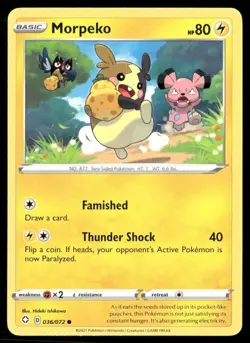 2021 Shining Fates Set Pokemon Card 036 Morpeko NM - Image 1