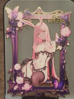 Zero Two Numbered 033/100 Metal Card Goddess Story Anime Waifu Spicy - Image 1