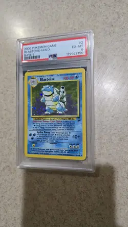 PSA 6 Blastoise #2 Holo Rare Base Set 2 Pokemon 2000 - Image 1