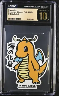 2019 B-Side Label Pokemon Stickers Dragonite CGC Pristine 10 Graded - Image 1