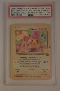PSA 10 Birthday Pikachu #24 Celebrations Pokemon Classic Collection - Image 1