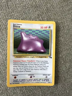 Pokemon TCG Ditto Fossil Holo Card 3/62 Rare - mint condition - Image 1