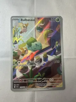 Pokemon TCG Bulbasaur Stellar Crown Illustration Holo Card 143/142 - Image 1
