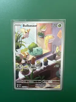 Pokemon TCG Bulbasaur Stellar Crown Illustration Holo Card 143/142 - Image 1