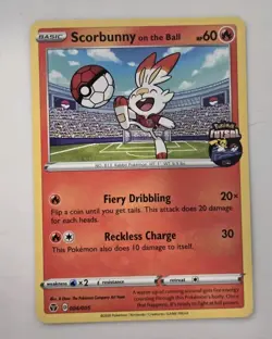 Scorbunny On The Ball 004/005 Futsal Soccer Promo English Pokemon Card - Image 1
