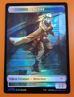 1x Detective & Voja Fenstalker (13) | FOIL TOKEN | Murders at Karlov Manor | MTG - Image 1