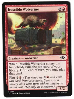 Irascible Wolverine 130 C Outlaws of Thunder Junction NM MTG - Image 1