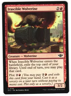 Irascible Wolverine 130 C Outlaws of Thunder Junction NM MTG - Image 1