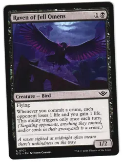 Raven of Fell Omens 101 C Outlaws of Thunder Junction NM MTG - Image 1