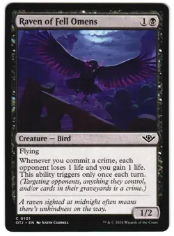 Raven of Fell Omens 101 C Outlaws of Thunder Junction NM MTG - Image 1