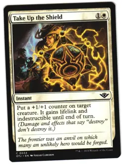 Take Up the Shield 34 C Outlaws of Thunder Junction NM MTG - Image 1