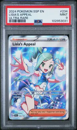 2024 POKEMON SSP EN-SURGING SPARKS ULTRA RARE #234 LISIA'S APPEAL PSA 9 - Image 1