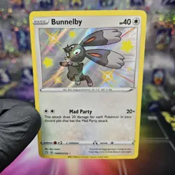 2021 Pokemon, Shining Fates: Shiny Vault, #SV97/SV122 Bunnelby, Shiny Holo Rare - Image 1