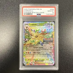2025 POKEMON PRISMATIC EVOLUTION SURPRISE BOX EXCLUSIVE 006 LEAFEON EX PSA 10 JY - Image 1