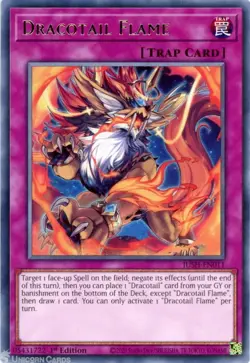 Yugioh! Dracotail Flame JUSH-EN011 Rare 1st Edition NM Justice Hunters - Image 1