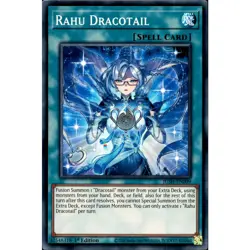 Yugioh! Rahu Dracotail JUSH-EN009 Super Rare 1st Edition NM Justice Hunters - Image 1