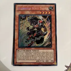 Yugioh Gladiator Beast Darius LCGX-EN244 Secret Rare 1st ed - Image 1