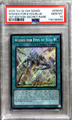 Yugioh Card Wishes For Eyes Of Blue Secret Rare PSA 10 Gem Mint, SDWD-EN042 2025 - Image 1