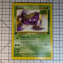 Mint Condition 1st EDITION GRIMER (57/82) Team Rocket Pokemon Card WOTC TCG - Image 1