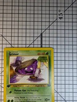 Mint Condition 1st EDITION GRIMER (57/82) Team Rocket Pokemon Card WOTC TCG - Image 3