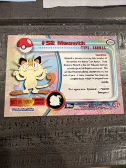 POKEMON Topps Card #52 MEOWTH TV Animation 1999 - Image 2