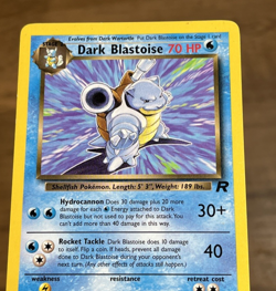 Dark Blastoise Pokemon Card Rare Non Holo 20/82 Team Rocket Set 2000 WOTC LP - Image 2