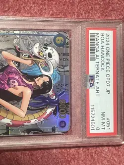 One Piece Card PSA8 Boa Hancock Comic Parallel OP07-051 SR 2024 Japanese - Image 2