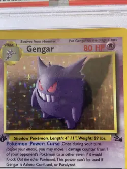 1999 Pokemon TCG Fossil 1st Edition Gengar Holo Rare Card 5/62 PSA 8 - Image 3