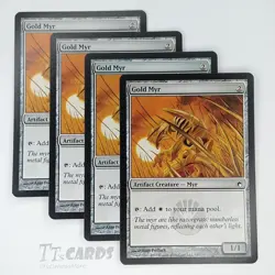Gold Myr 157/249 x4 Playset 4x MTG Magic the Gathering Scars of Mirrodin SOM - Image 1