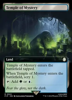 Temple of Mystery - Extended Art Light Play, English Magic the Gathering MTG Uni - Image 1