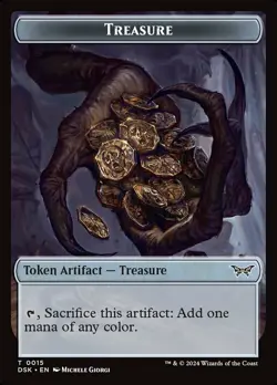 Treasure Token Light Play, English Magic the Gathering MTG Duskmourn: House of H - Image 1