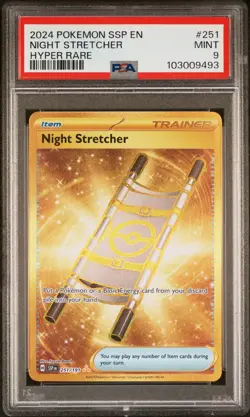 2024 POKEMON SSP EN-SURGING SPARKS HYPER RARE #251 NIGHT STRETCHER PSA 9 - Image 1