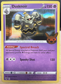 Pokemon Trick or Trade 2023 Vivid Voltage 071 / 185 Dusknoir RARE Holo - Image 1