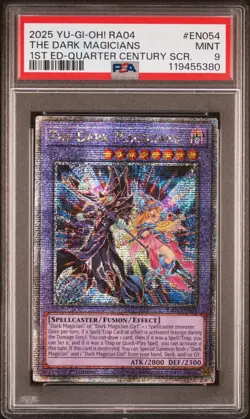 YUGIOH PSA 9 2025 The Dark Magicians RA04-EN054 QCR 1st Edition - Image 1