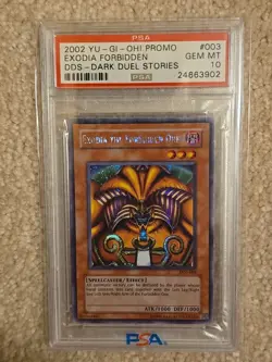YUGIOH PSA 10 2002 Exodia the Forbidden One DDS-003 Secret Rare DDS Promo GEM MT - Image 1