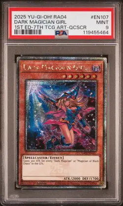 YUGIOH PSA 9 2025 Dark Magician Girl RA04-EN107 QCR "7th Art" 1st Edition - Image 1