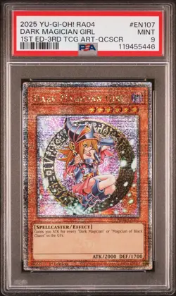 YUGIOH PSA 9 2025 Dark Magician Girl RA04-EN107 QCR "3rd Art" 1st Edition - Image 1