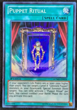 Puppet Ritual 1996 1st Edition Super Rare Holo Yugioh Card NUMH-EN054 (NM) - Image 1