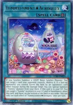 Yugioh! Yummyusment ☆ Acroquey JUSH-EN024 Rare 1st Edition NM Justice Hunters - Image 1