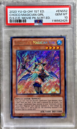 Yugioh Card Chocolate Magician Girl Secret R PSA 10 Gem Mint, MVP1-ENS52 2020 - Image 1