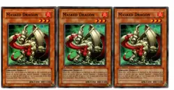 Yugioh- 3X Masked Dragon - Common - 1st Edition - SD1-EN009 - Light Play - Image 1