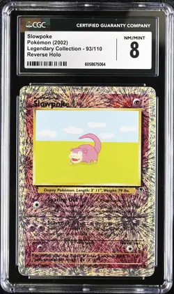 CGC 8 Slowpoke 2002 Legendary Collection 93/110 Reverse Holo Pokemon Card psa - Image 1