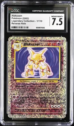 CGC 7.5 Alakazam 2002 Legendary (Collection) 1/110 Reverse Holo Pokemon Card - Image 1