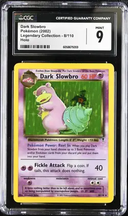 CGC 9 MINT Dark Slowbro 2002 Legendary Collection 8/110 Holo Pokemon Card psa - Image 1