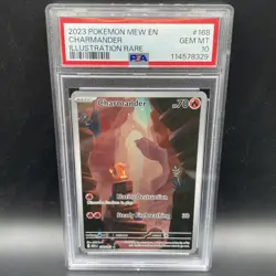 GEM MINT PSA 10 2023 Pokemon Card Charmander 151 Illustration Rare 168/165 - Image 1