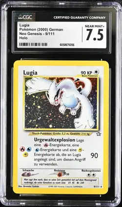 CGC 7.5 Lugia 2000 Neo Genesis 9/111 Holo Pokemon Card - Image 1