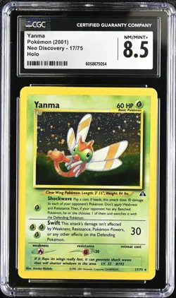 CGC 8.5 Yanma 2001 Neo Discovery 17/75 Holo Pokemon Card psa - Image 1