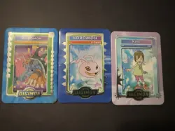 2000 Taco Bell Digimon Metal Card Set And green Case with 3 Cards - Image 2
