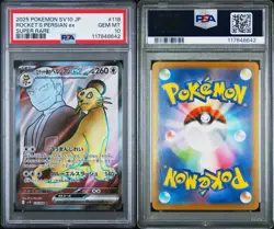 2025 POKEMON JPN SV10-GLORY OF TEAM ROCKET #118 TEAM ROCKET'S PERSIAN EX PSA 10 - Image 3