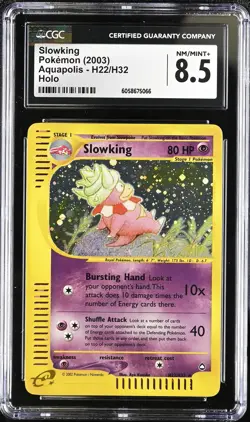 CGC 8.5 Slowking 2003 Aquapolis H22/H32 Holo Pokemon Card - Image 1